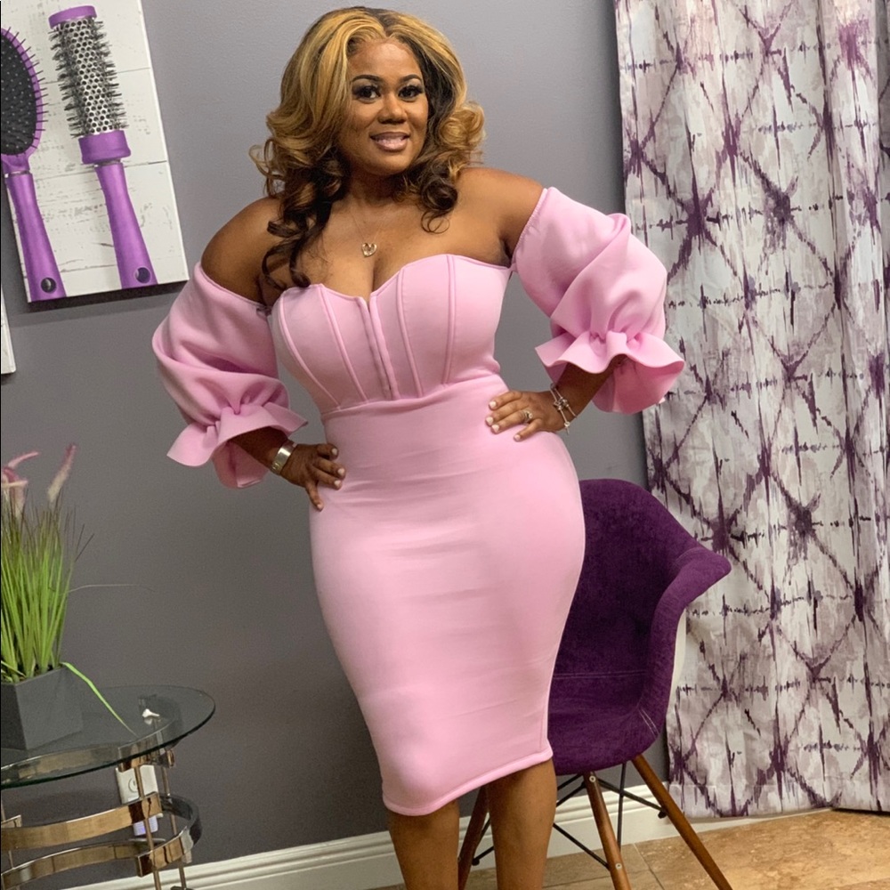 Lilac/ Pink dress can be worn at wedding/ party